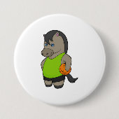 Basketballspieler Reiter Basketball Button (Vorderseite)