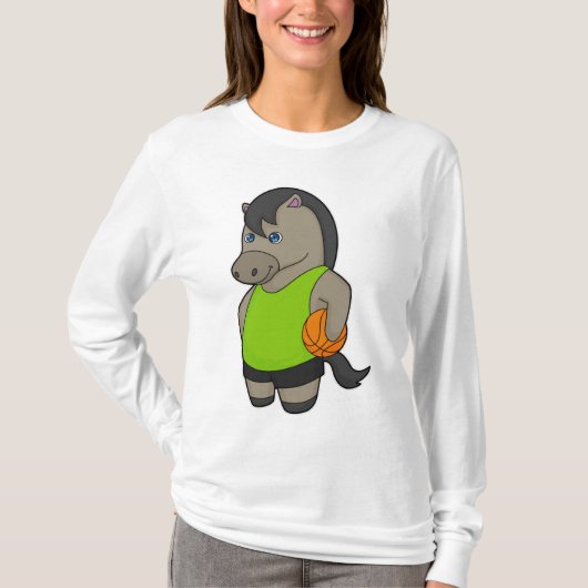 Basketballspieler Reiter Basketball T-Shirt (Vorderseite)