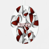 Basketballspieler Sake-Maroon-Grausport Ornament Aus Metall (Vorderseite links)