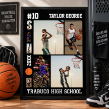 Basketballspieler Senior Night Abschlussplakat