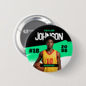 Basketballspieler Senior Night benutzerdefiniertes Button (Vorne & Hinten)