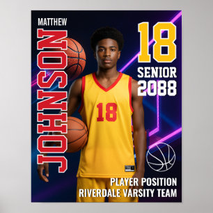 Basketballspieler Seniorenteam Benutzerdefiniertes Poster