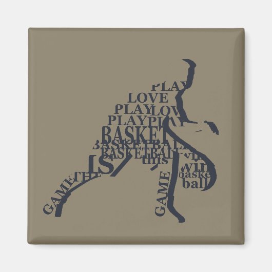 Basketballspieler-Silhouette Magnet (Vorne)