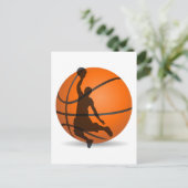 Basketballspieler Silhouette Pop Kunst Postkarte (Stehend Vorderseite)