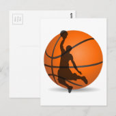 Basketballspieler Silhouette Pop Kunst Postkarte (Vorne/Hinten)