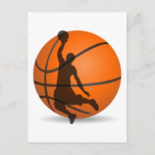 Basketballspieler Silhouette Pop Kunst Postkarte