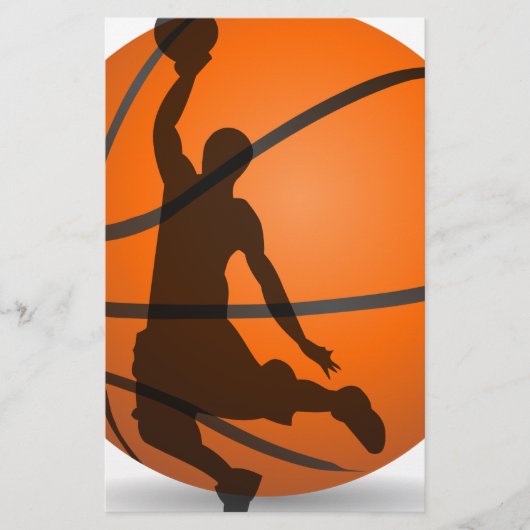 Basketballspieler-Silhouette-Popkunst Briefpapier (Vorderseite)