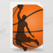 Basketballspieler-Silhouette-Popkunst Briefpapier (Vorne/Hinten)