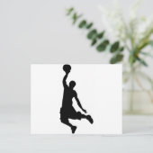 Basketballspieler-Silhouette Postkarte (Stehend Vorderseite)
