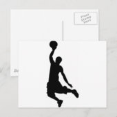 Basketballspieler-Silhouette Postkarte (Vorne/Hinten)
