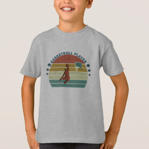 Basketballspieler Slam Dunk Vintage Retro Sonnenun T-Shirt