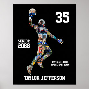 Basketballspieler Sportfoto-Collage Senior Poster