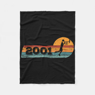 Basketballspieler Vintag Geboren 2001 Geburtstagss Fleecedecke