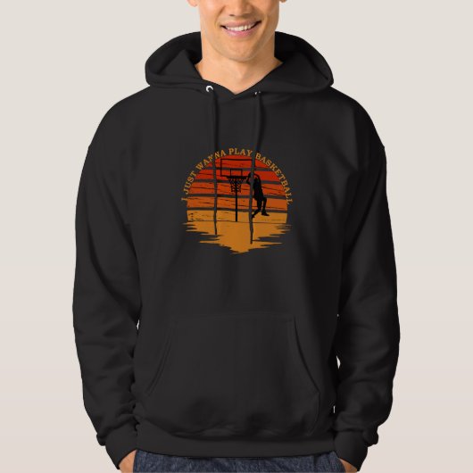 Basketballspieler Vintager Retro-Stil Hoodie (Vorderseite)