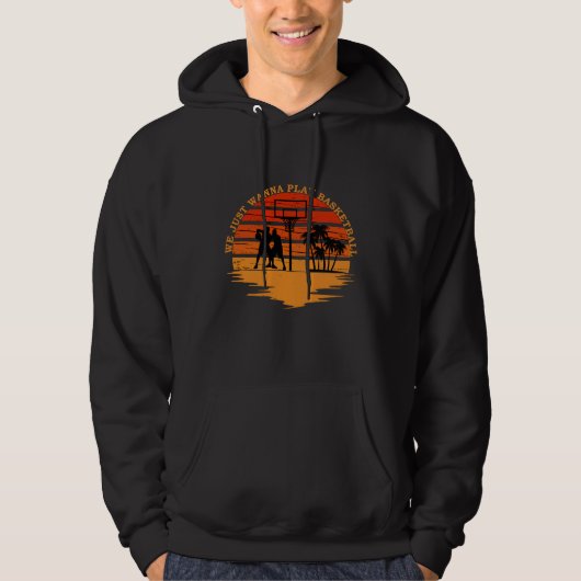 Basketballspieler Vintager Retro-Stil Hoodie (Vorderseite)