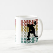 Basketballspieler Vintager Retrostil Kaffeetasse (VorderseiteRechts)
