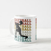 Basketballspieler Vintager Retrostil Kaffeetasse (Vorderseite Links)