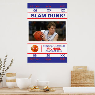 Basketballspieler-Zulassungsticket Absolvent Poster