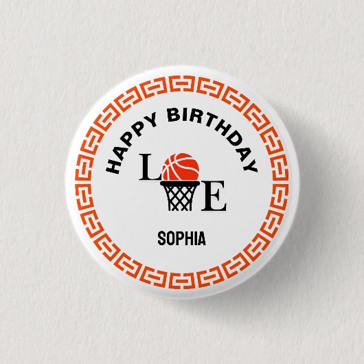 Basketballspielerin Mädchen, Basketball Mädchen Ge Button (Vorderseite)