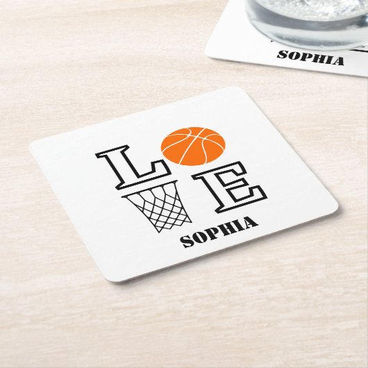 Basketballspielerin Mädchen, Basketball Mädchen Ge Rechteckiger Pappuntersetzer (angewinkelt)