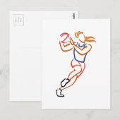 Basketballspielerin Postkarte (Vorne/Hinten)