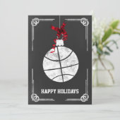 Basketballspielerin Weihnachtskarten Feiertagskarte (Stehend Vorderseite)