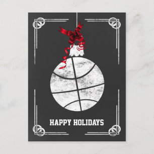 Basketballspielerin Weihnachtskarten Feiertagspostkarte