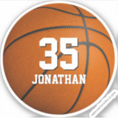 Basketballspielgeschenke für personalisierte Girls Aufkleber (Vorderseite)