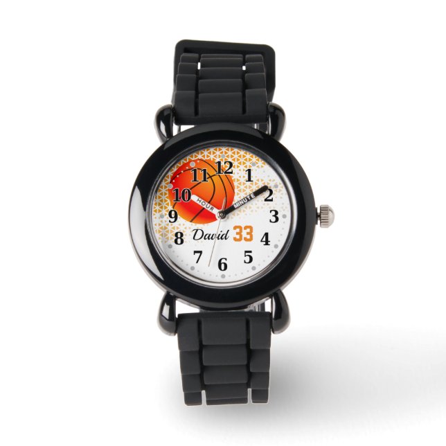 Basketballspielnummer | Funny Personalizable Armbanduhr (Vorderseite)