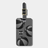 Basketballspieltasche in schwarzgrauer Mannschafts Gepäckanhänger (Vorderseite vertikal)