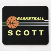 Basketballsportarten mit schwarzem Hintergrund Mousepad (Vorne)