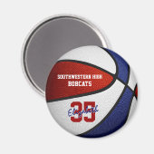 Basketballsportgeschenke in Rot-Blau Magnet (Vorderseite/Rückseite)