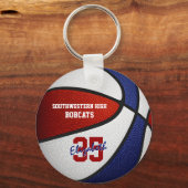 Basketballsportgeschenke in Rot-Blau Schlüsselanhänger (Vorderseite)