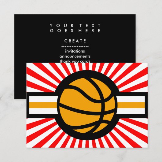 Basketballstar Einladung (Vorne/Hinten)