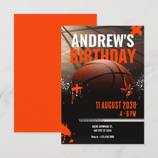 Basketballstraße Einladung (Vorne/Hinten)