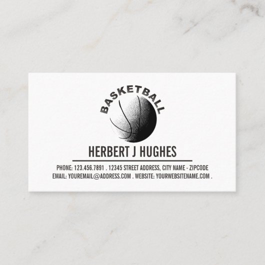 Basketballsymbol, Basketballspieler, Trainer, Foto Visitenkarte (Vorderseite)