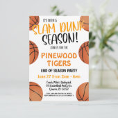 BASKETBALLTEAM ENDE DER SAISON-PARTY EINLADUNG (Stehend Vorderseite)