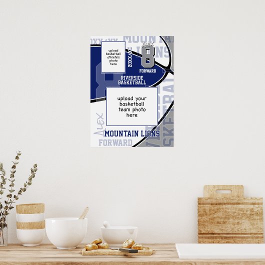 Basketballteam-Foto Poster (Küche)