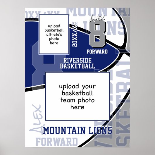 Basketballteam-Foto Poster (Vorne)
