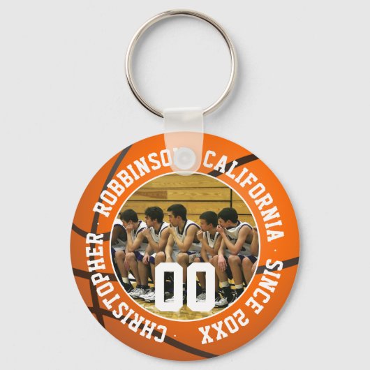 Basketballteam-Foto Schlüsselanhänger (Vorderseite)