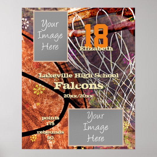 Basketballteam-Fotos für Mädchen Poster (Vorne)