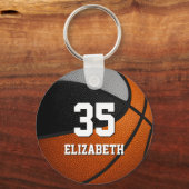 Basketballteam-Geist-Kinder in Schwarz-Grau Schlüsselanhänger (Vorderseite)