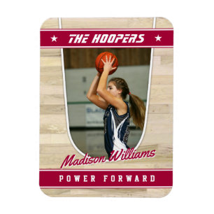 Basketballteam individuell anpassbarer roter Souve Magnet