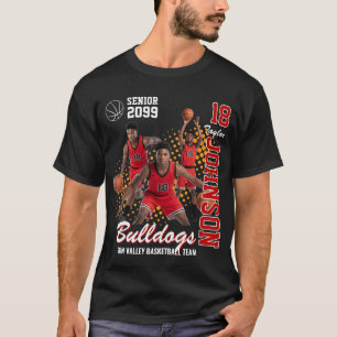 Basketballteam Individuelles Foto Senior Night Rot T-Shirt