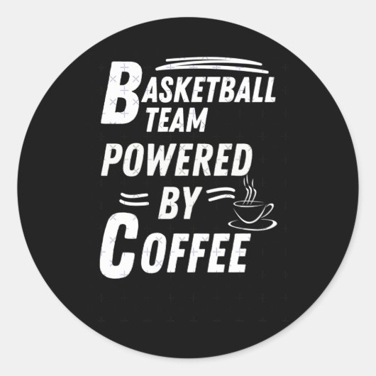 Basketballteam Powered Runder Aufkleber (Vorderseite)