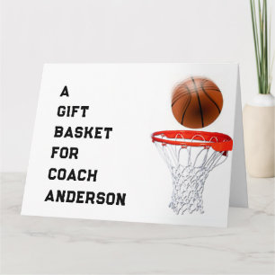 Basketballtrainer Dankeschön Karte