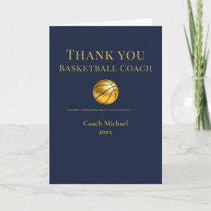 Basketballtrainer Elegantes Gold Team Würdigung Dankeskarte