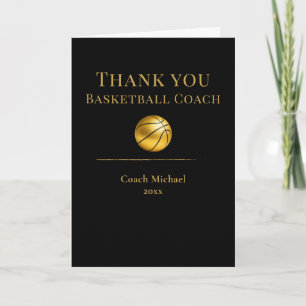 Basketballtrainer Elegantes Gold Team Würdigung Dankeskarte