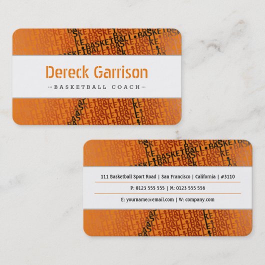 Basketballtrainer | Moderner Sport Visitenkarte (Vorne/Hinten)