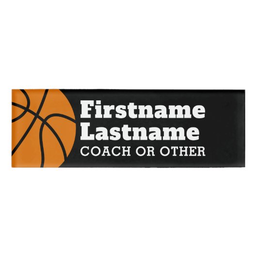 Basketballtrainer oder Lehrer für physische Bildun Namenschild (Vorderseite)